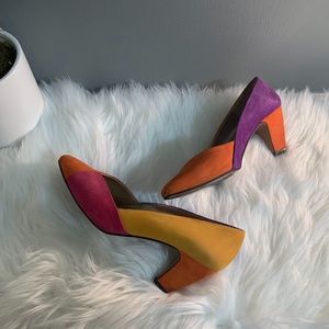 Vintage Sergio Zelcer Four Color Suede Pump